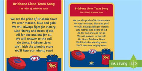 brisbane lions song lyrics
